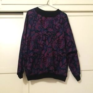 Vintage Loom Wear Purple Green Sweater Size Medium